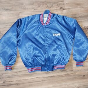 Vintage Chalk Line New York Giants Satin Jacket / Coat - Size XL - Blue - Vtg